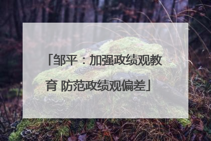 邹平：加强政绩观教育 防范政绩观偏差