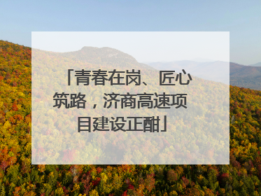青春在岗、匠心筑路，济商高速项目建设正酣
