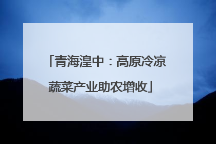 青海湟中：高原冷凉蔬菜产业助农增收
