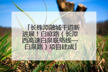 长株潭融城干道新进展！白庭路（长潭西高速白泉联络线—白泉路）项目建成