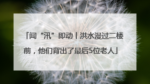 闻“汛”即动丨洪水漫过二楼前，他们背出了最后5位老人