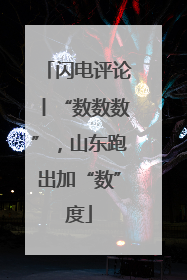 闪电评论丨“数数数”，山东跑出加“数”度