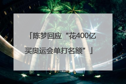 陈梦回应“花400亿买奥运会单打名额”