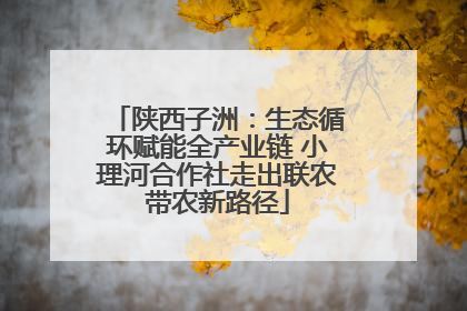陕西子洲：生态循环赋能全产业链 小理河合作社走出联农带农新路径