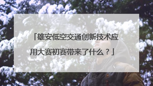 雄安低空交通创新技术应用大赛初赛带来了什么？