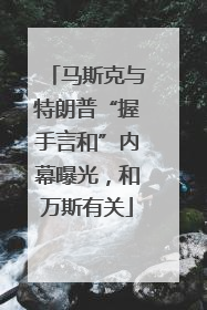 马斯克与特朗普“握手言和”内幕曝光，和万斯有关