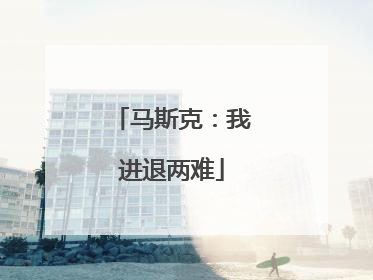 马斯克：我进退两难