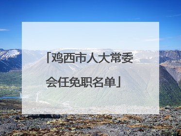 鸡西市人大常委会任免职名单