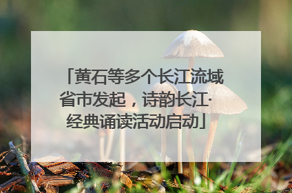 黄石等多个长江流域省市发起，诗韵长江·经典诵读活动启动