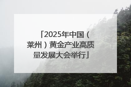 2025年中国（莱州）黄金产业高质量发展大会举行