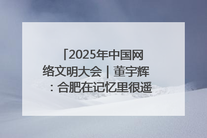 2025年中国网络文明大会｜董宇辉：合肥在记忆里很遥远也很亲切