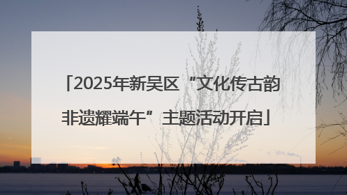 2025年新吴区“文化传古韵 非遗耀端午”主题活动开启