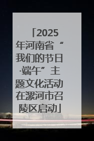 2025年河南省“我们的节日·端午”主题文化活动在漯河市召陵区启动