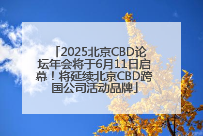 2025北京CBD论坛年会将于6月11日启幕！将延续北京CBD跨国公司活动品牌
