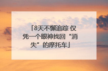 8天不懈追踪 仅凭一个眼神找回“消失”的摩托车