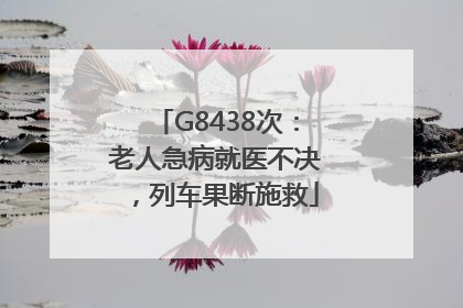 G8438次：老人急病就医不决，列车果断施救