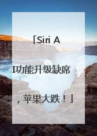 Siri AI功能升级缺席，苹果大跌！